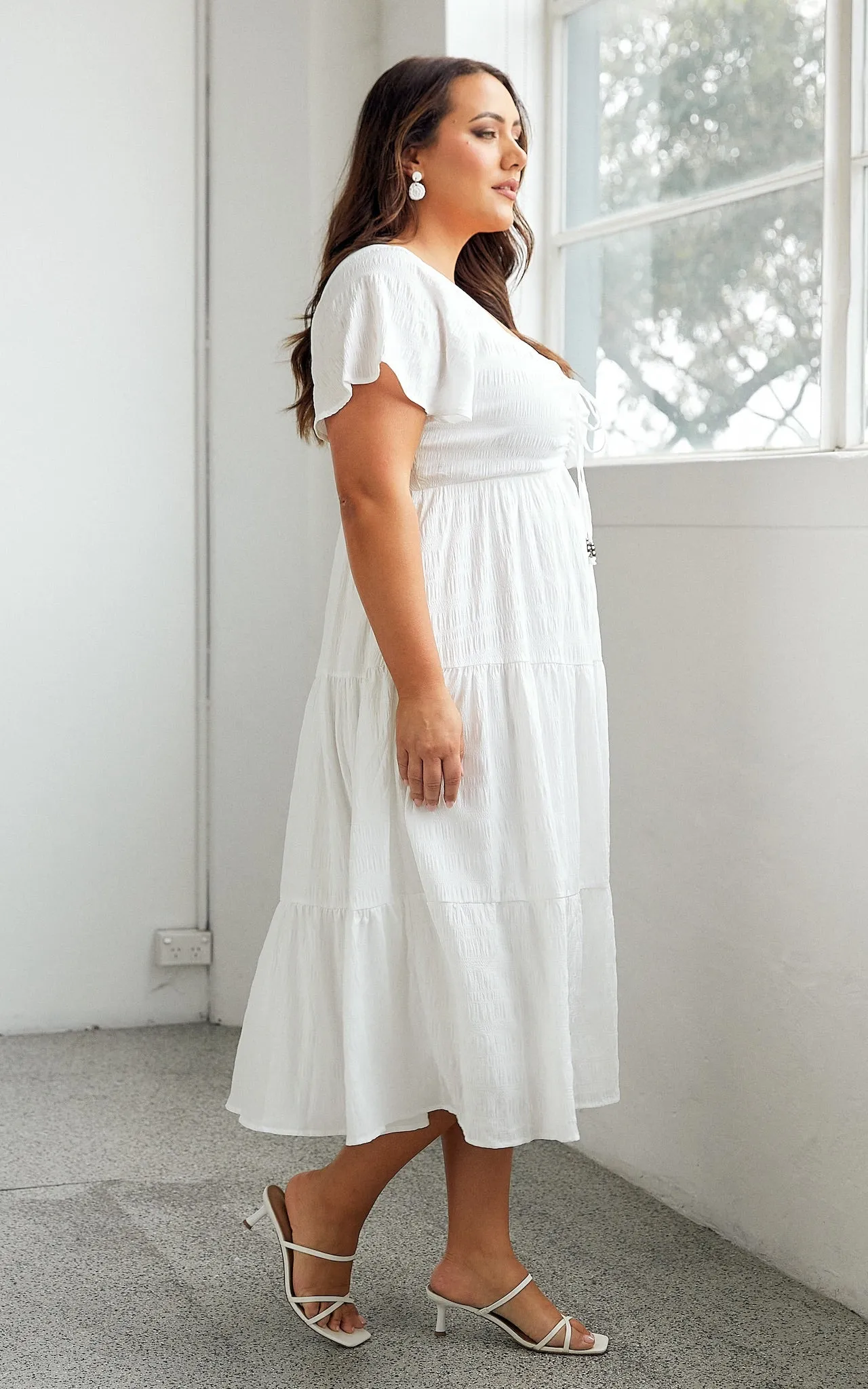 Angelic Midi Dress - White