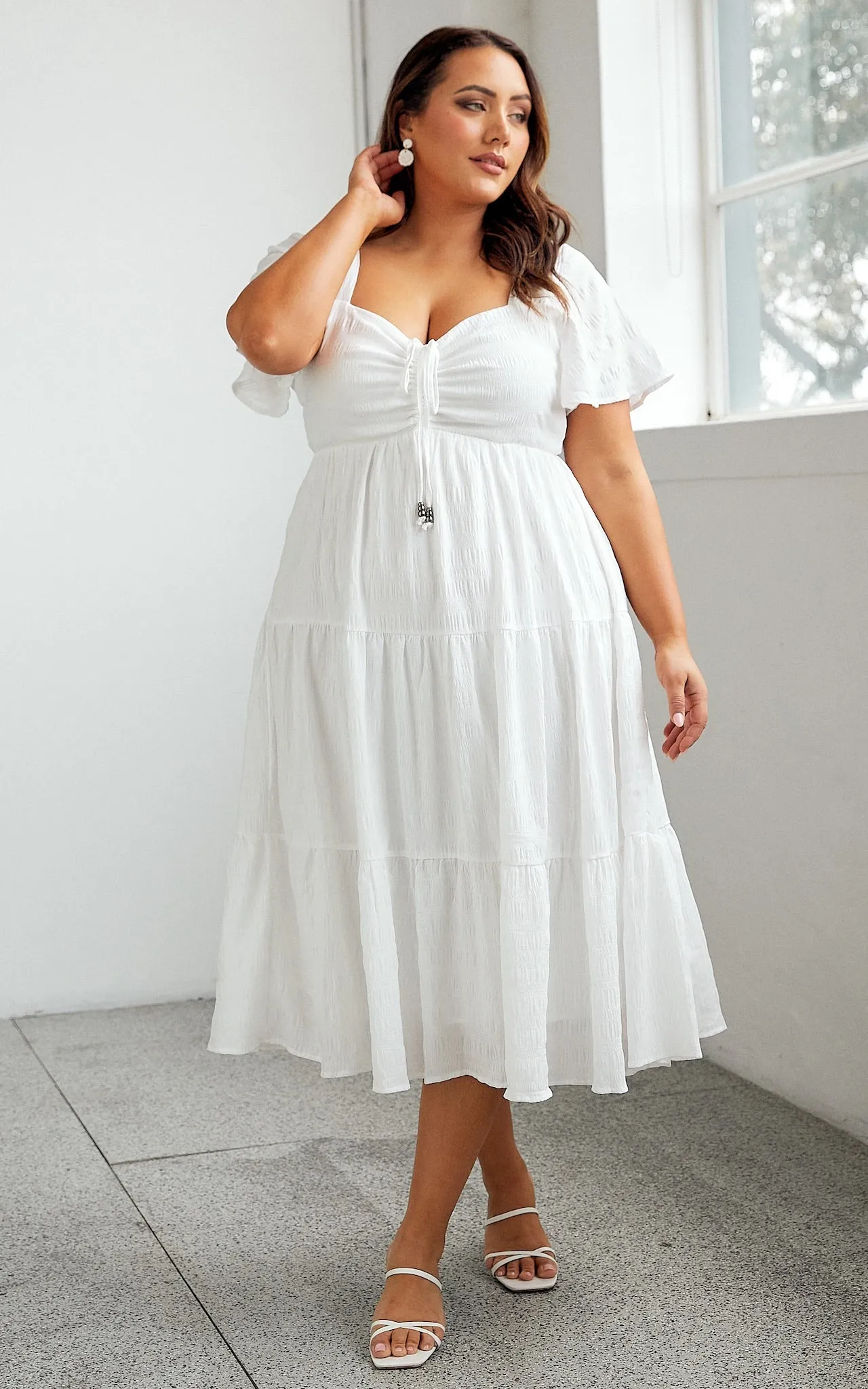 Angelic Midi Dress - White