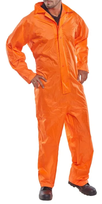 Beeswift Nylon Budget Waterproof Coverall one piece rain suit  - Nbdc