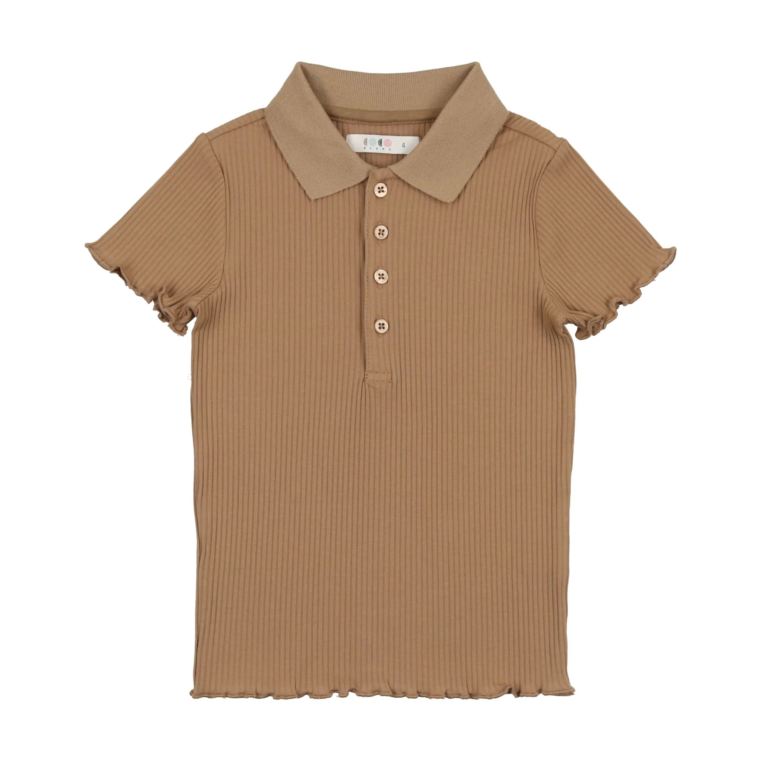 Camel Ribbed Polo