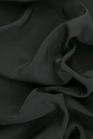 Charcoal Grey Silk 4-Ply Crepe Fabric