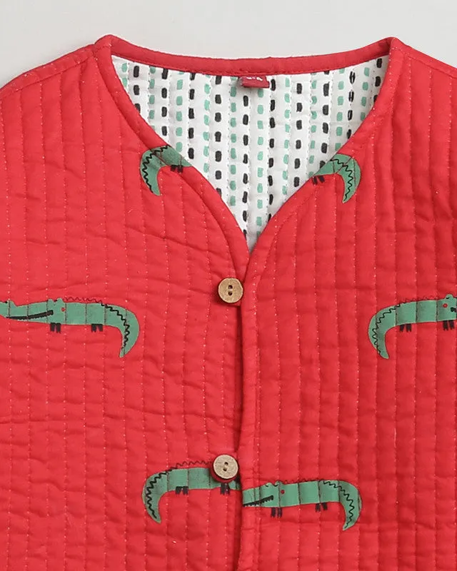 Cotton Quilted Jacket | Unisex | Red