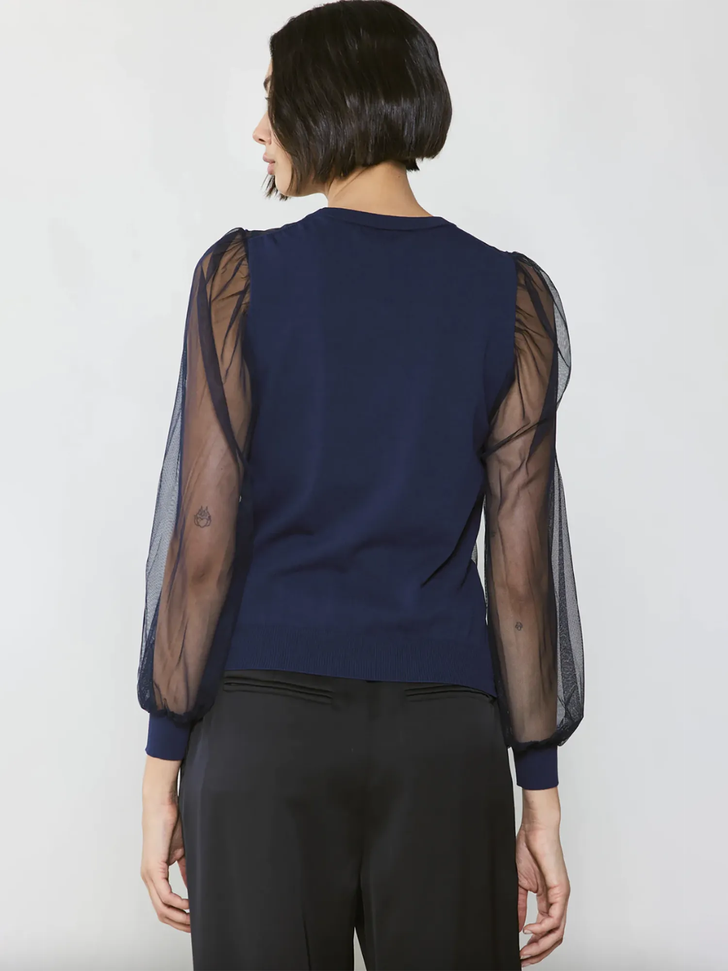 Current Air Sheer Crosshatch Lined Top