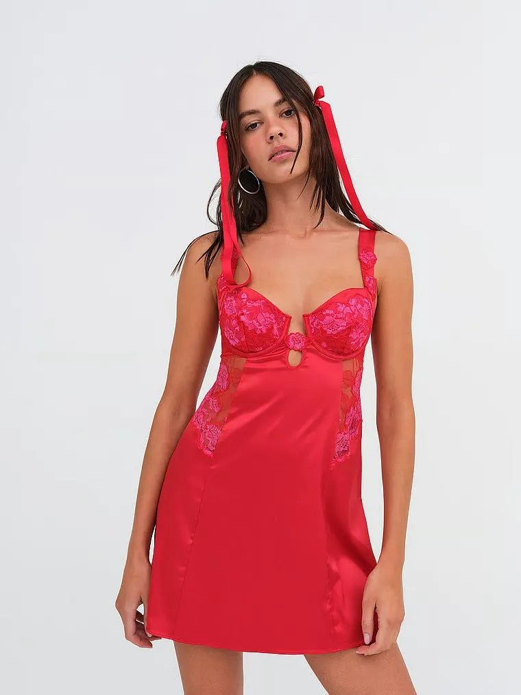 Dress For Love & Lemons Cordelia Slip, red