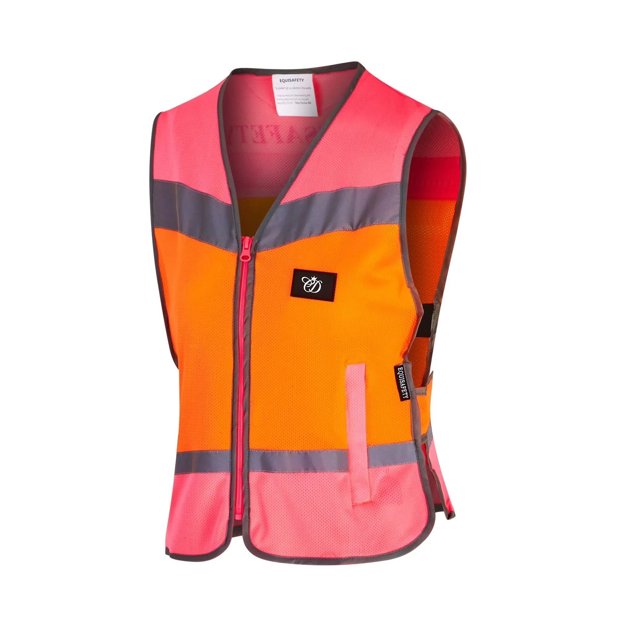 Equisafety Multi Colour Hi Vis Waistcoat  - Pink/orange