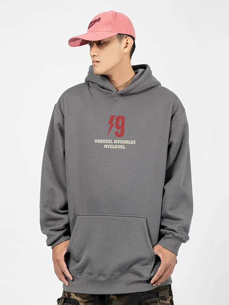 Fleece Double-Line Printed Hoodie