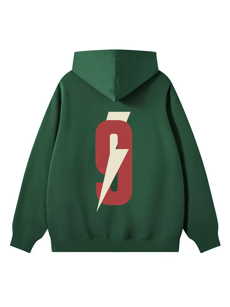 Fleece Double-Line Printed Hoodie