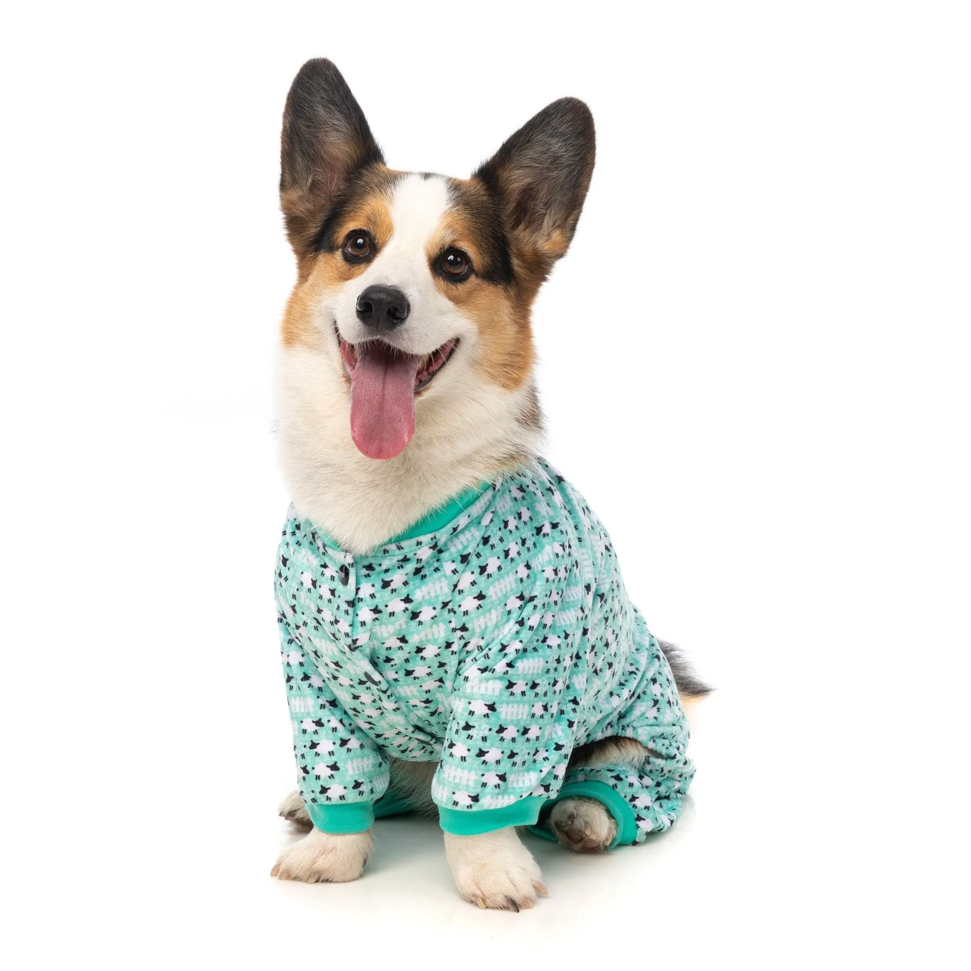 FuzzYard Apparel Counting Sheep Dog Pyjamas Green Size 5 Large***