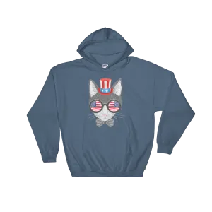 Gray Cat With Hat & Double Sunnies Hoodie