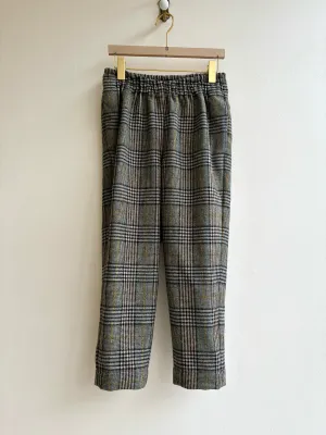 Green Plaid Wool Joggers