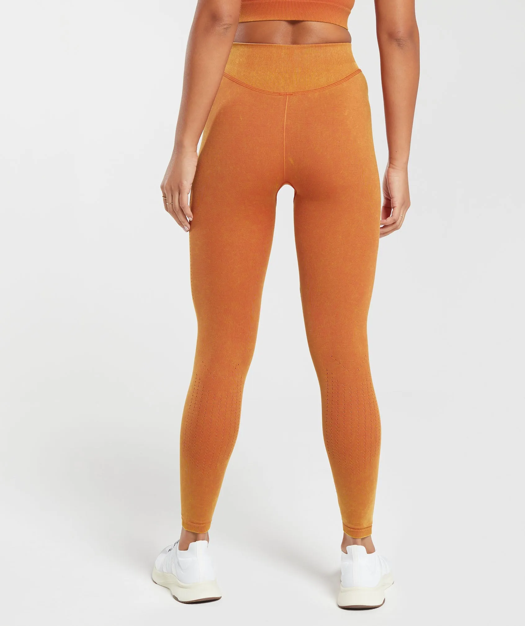 Gymshark Sweat Seamless Washed Leggings - Orange