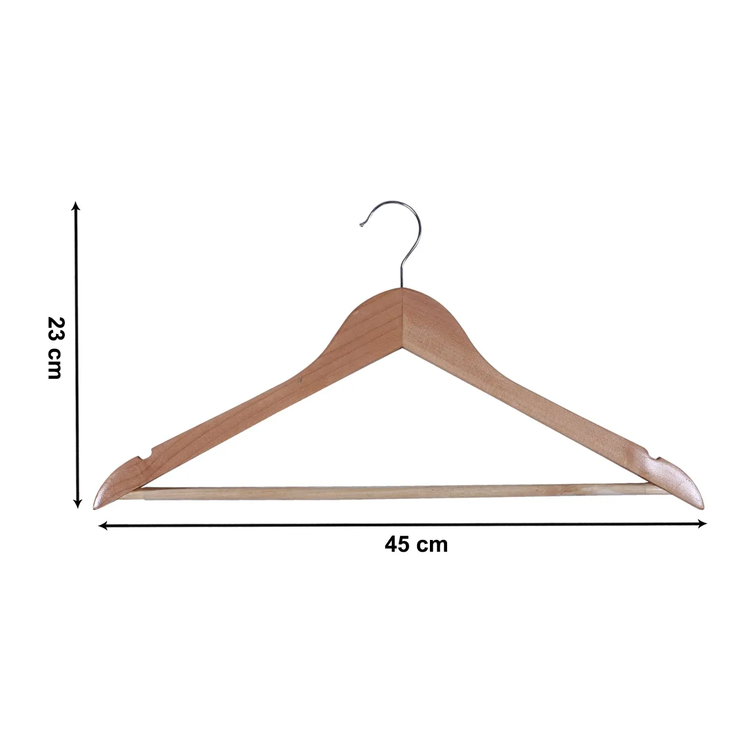 Heart Home Lightweight Attractive Wood Hangers for Shirt,Pants,Suit with Side Notches & Hooks Pack of 9 (Brown)