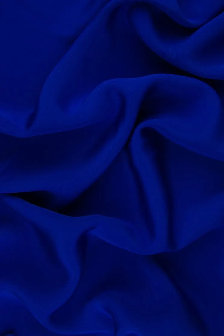 Imperial Blue Silk 4-Ply Crepe Fabric