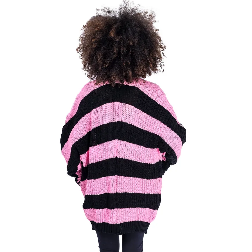 IN A DAZE CARDIGAN - BLACK/PINK