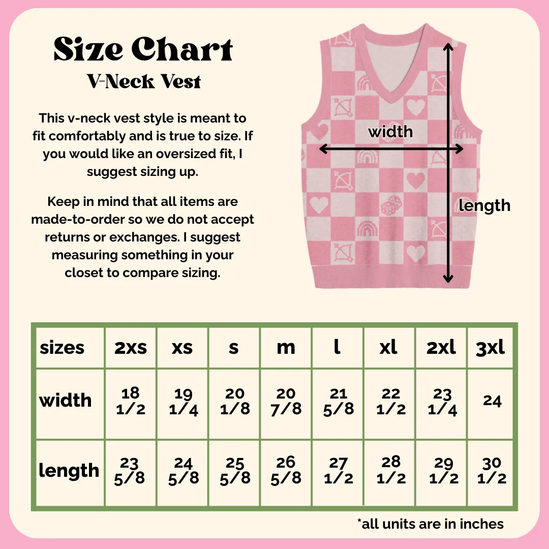 Lesbian Checkered Knit Vest