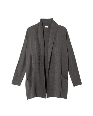 Lottie Long Sleeve Chunky Cardigan | Charcoal Grey