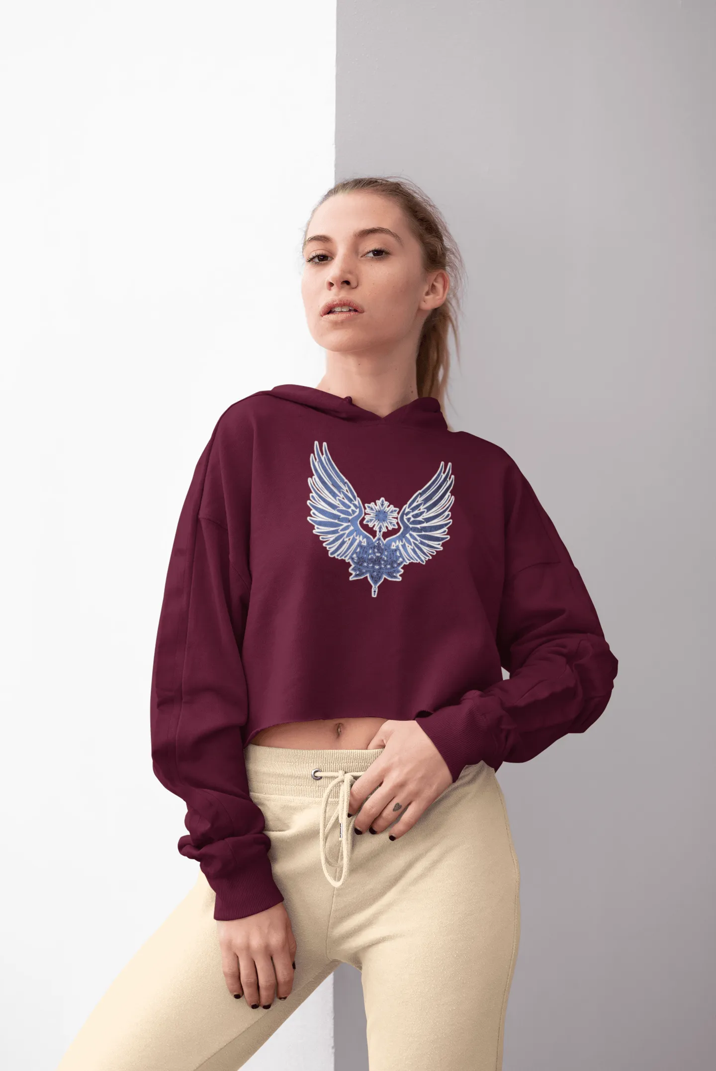 Magic Wings Crop Hoodie for Women 29