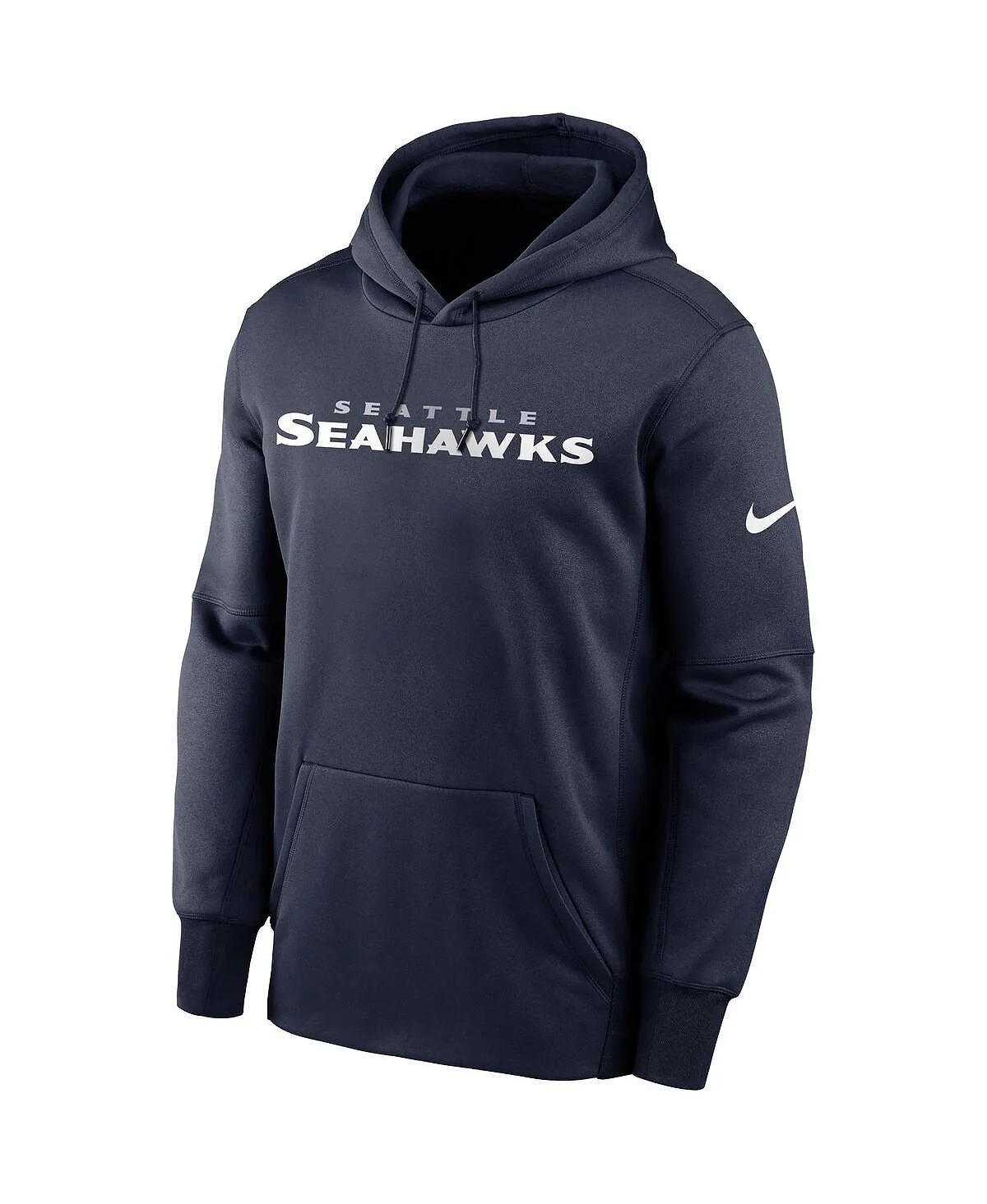 Men's College Navy Blue Hooded Pullover Seattle seahawks fan gear wordmark performance Nike ,  blue