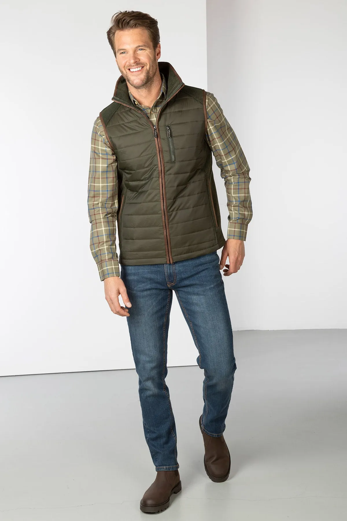 Men's Hybrid Fleece Gilet - Huggate