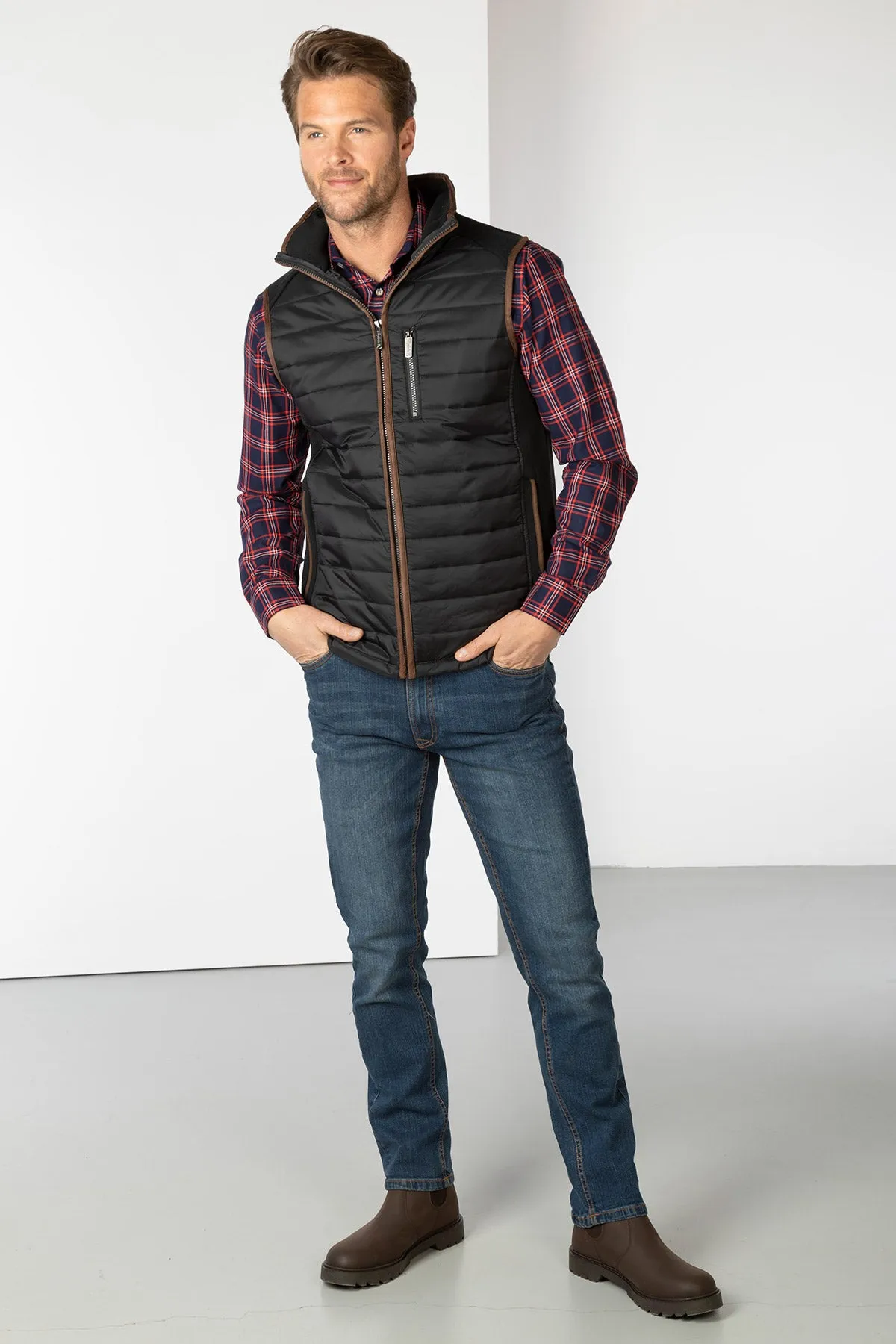 Men's Hybrid Fleece Gilet - Huggate