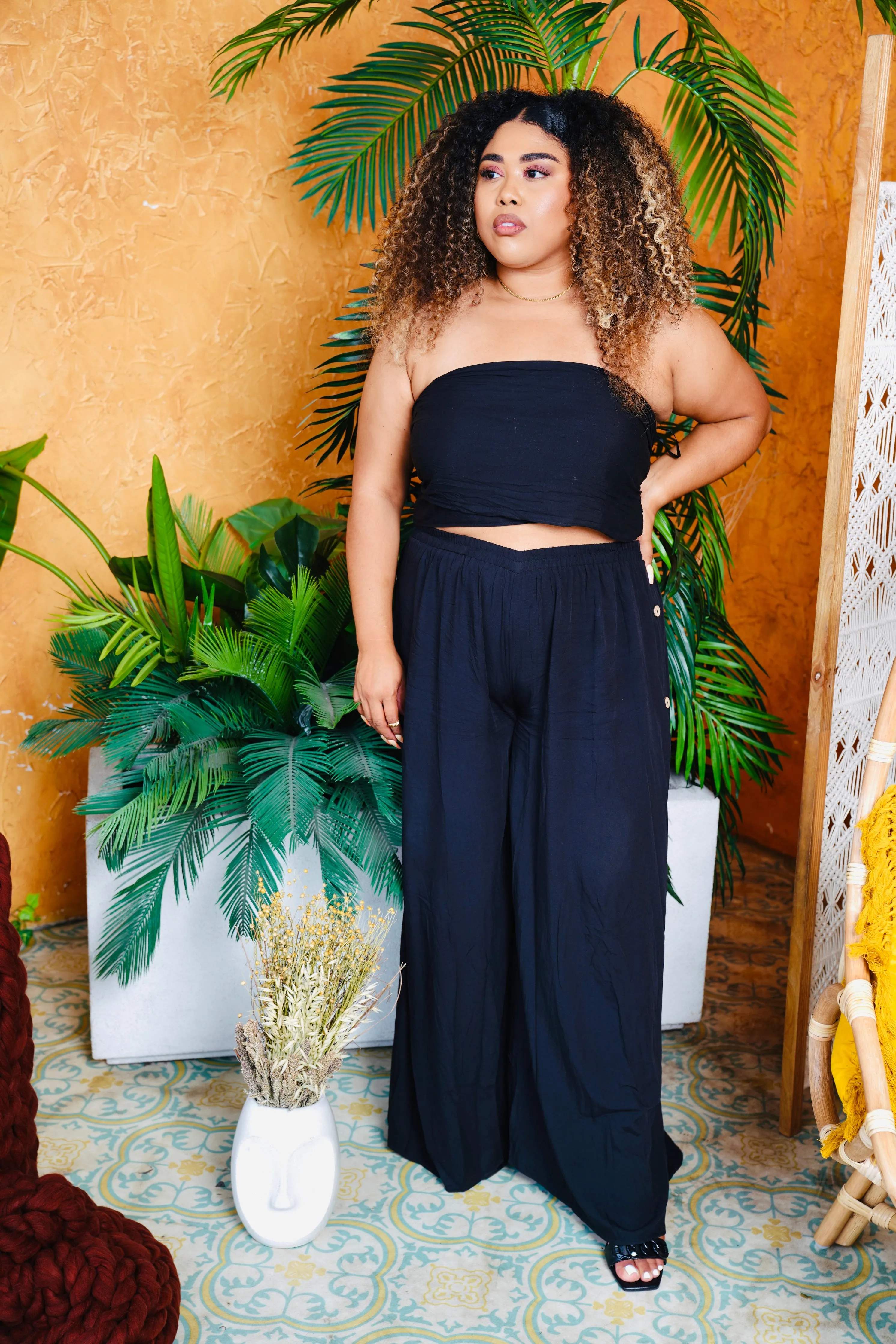 Nessa Black Vacation Pant Set