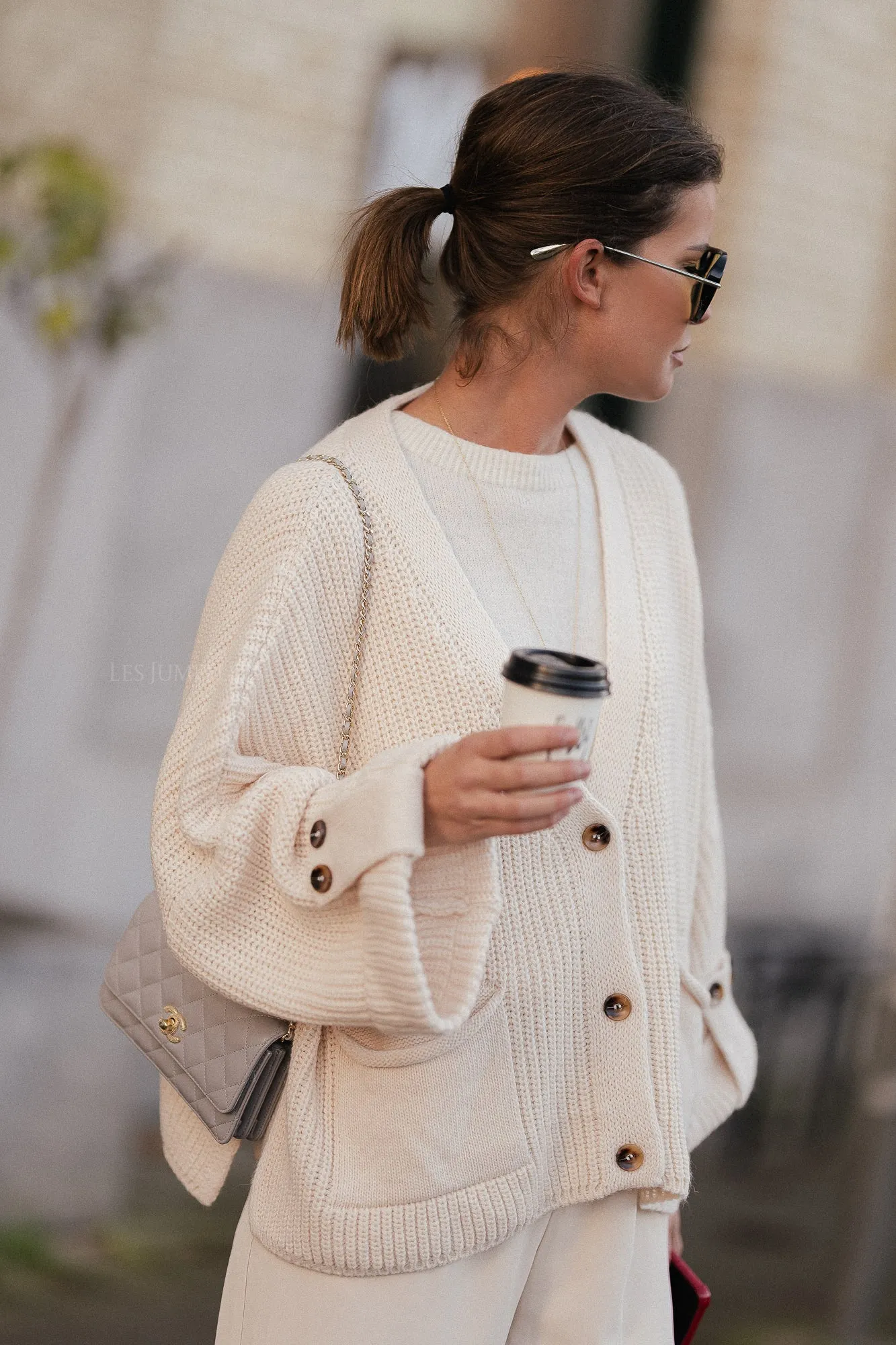 Noemie knitted cardigan cream