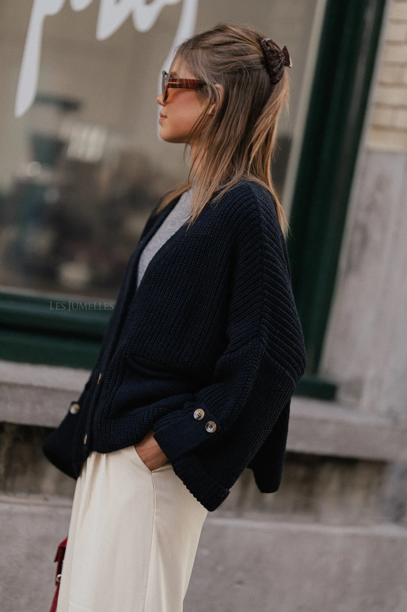 Noemie knitted cardigan night sky