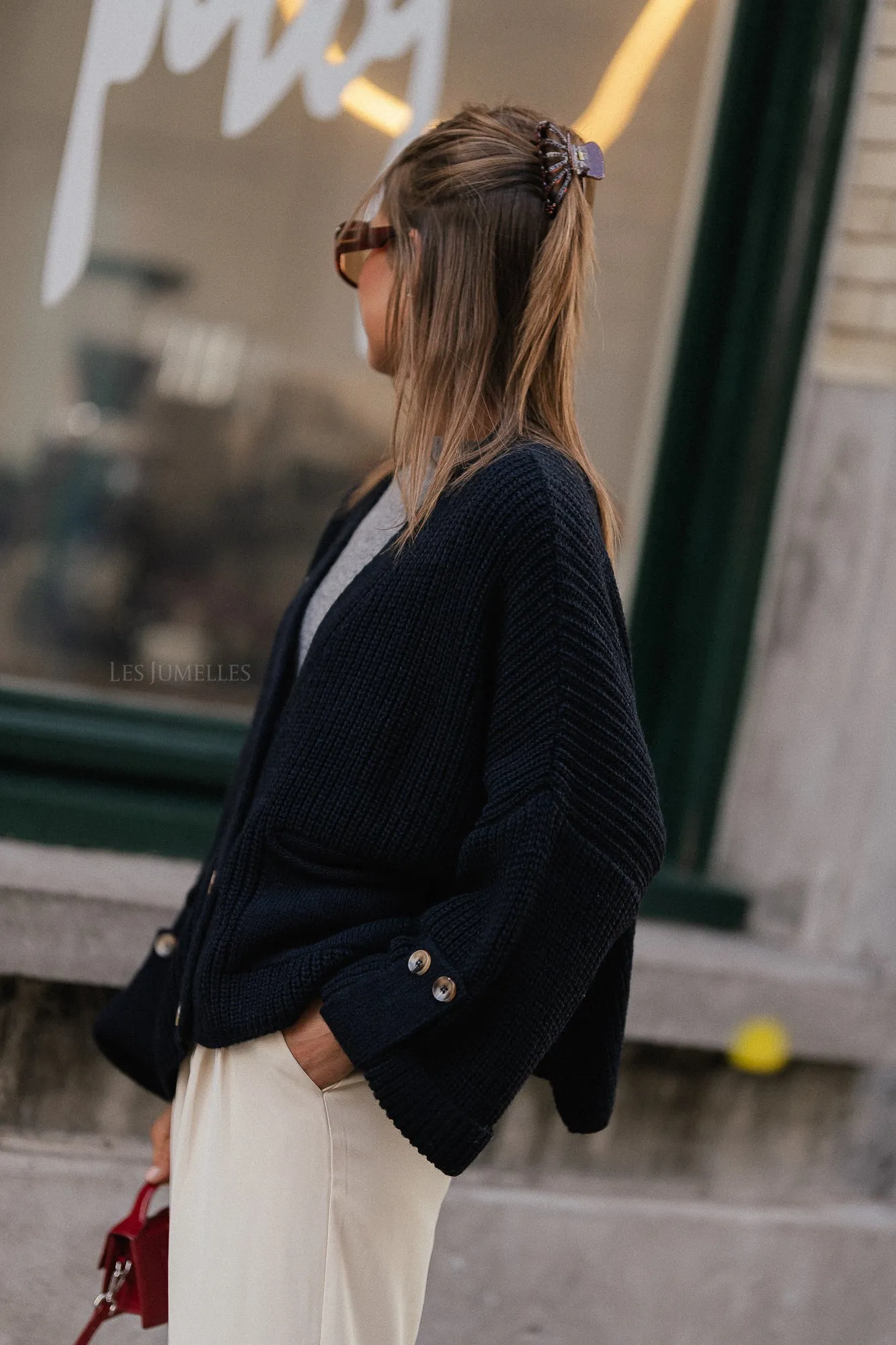 Noemie knitted cardigan night sky