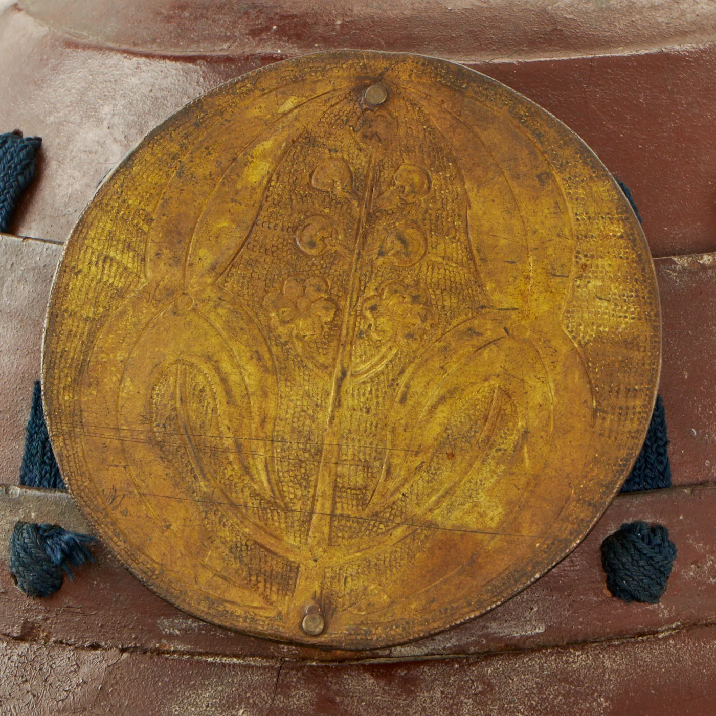 Original 19th Century Japanese Samurai  Edo Period Helmet with Family Crest and Armor Breastplate Set