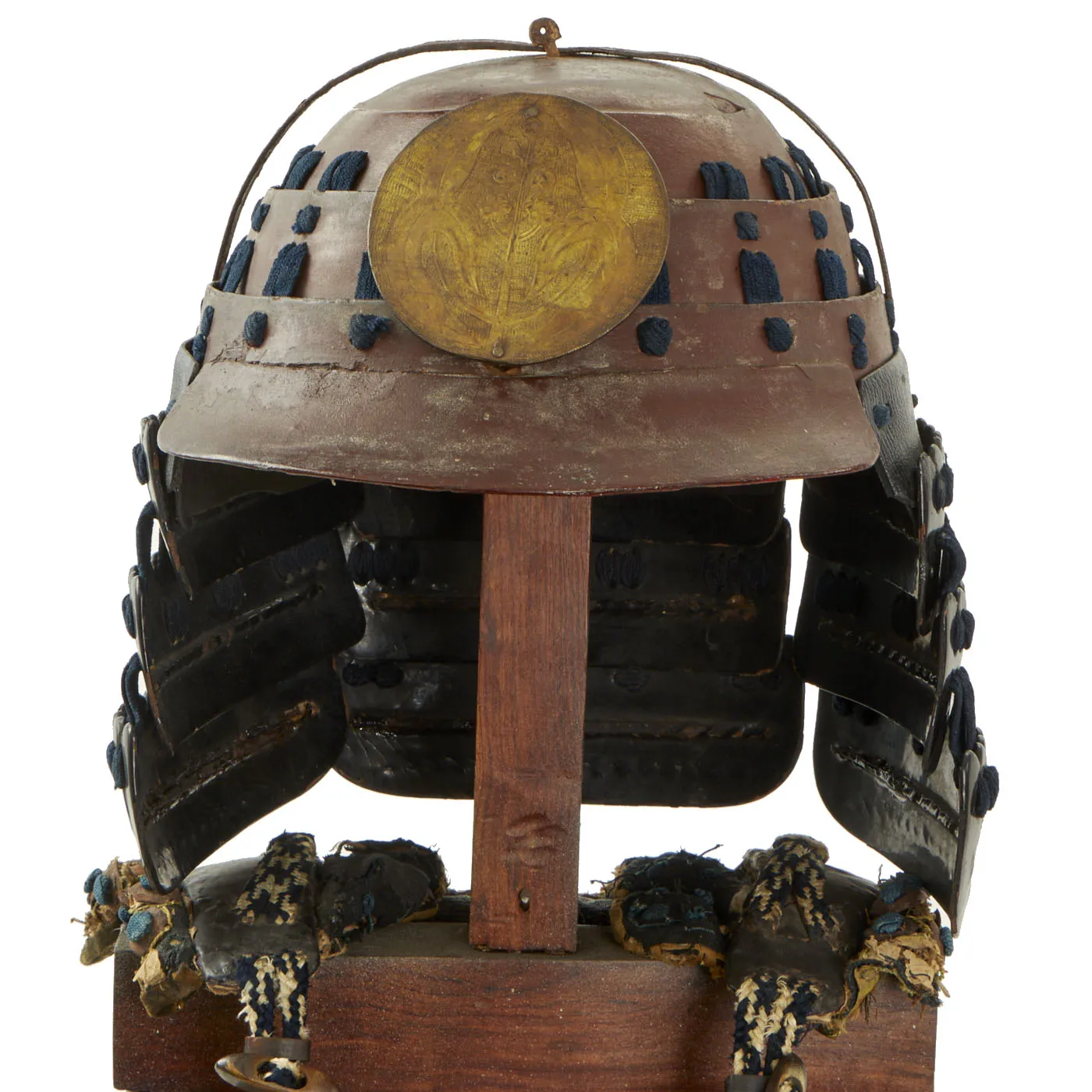 Original 19th Century Japanese Samurai  Edo Period Helmet with Family Crest and Armor Breastplate Set