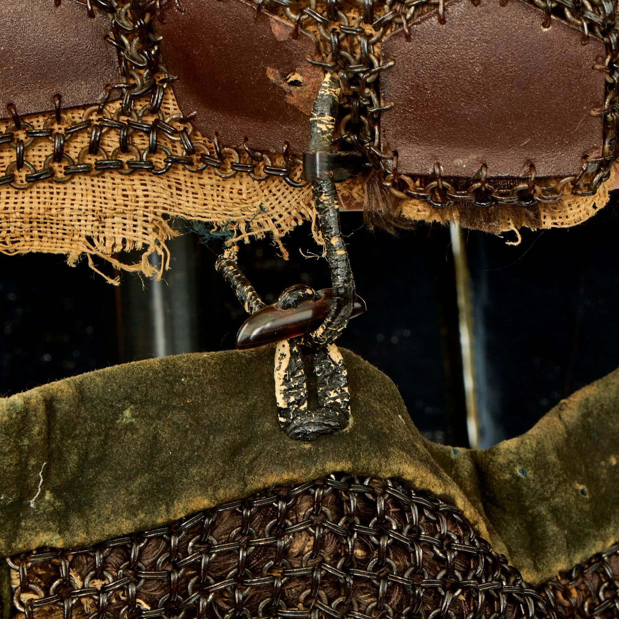 Original Japanese 19th Century Edo Period Samurai Full Body Armor with Kabuto Helmet in Wood Transit Chest