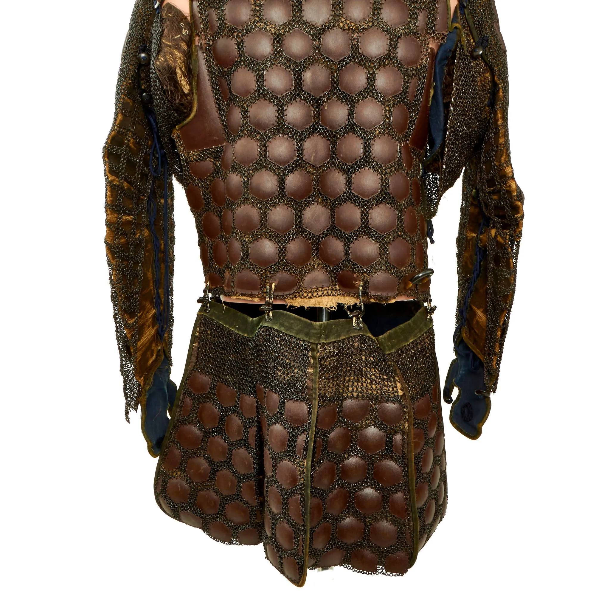 Original Japanese 19th Century Edo Period Samurai Full Body Armor with Kabuto Helmet in Wood Transit Chest