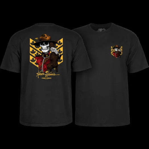 POWELL-PERALTA T-SHIRT KEVIN HARRIS MOUNTIE BLACK