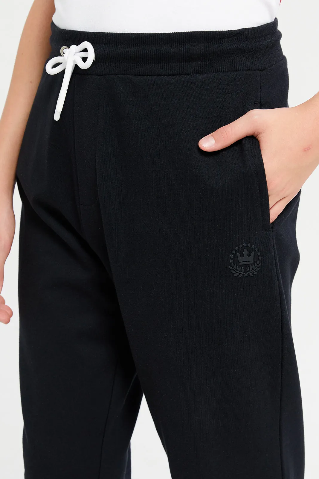 Senior Boys Black Active pants Set (Pack of 2)