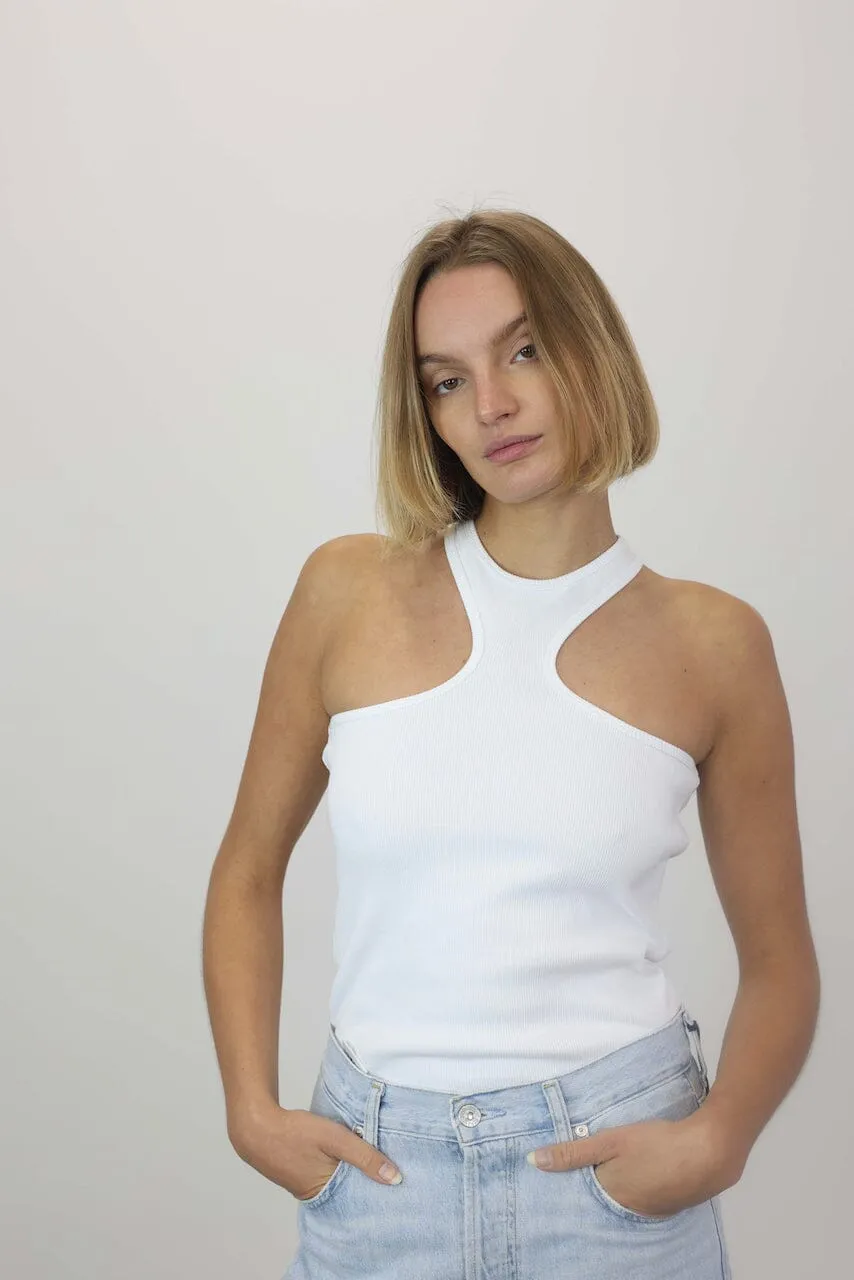 SHAPED TANK TOP IN WHITE