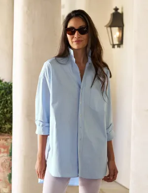 SHIRLEY Oversized Oxford Button Up Shirt in Light Blue