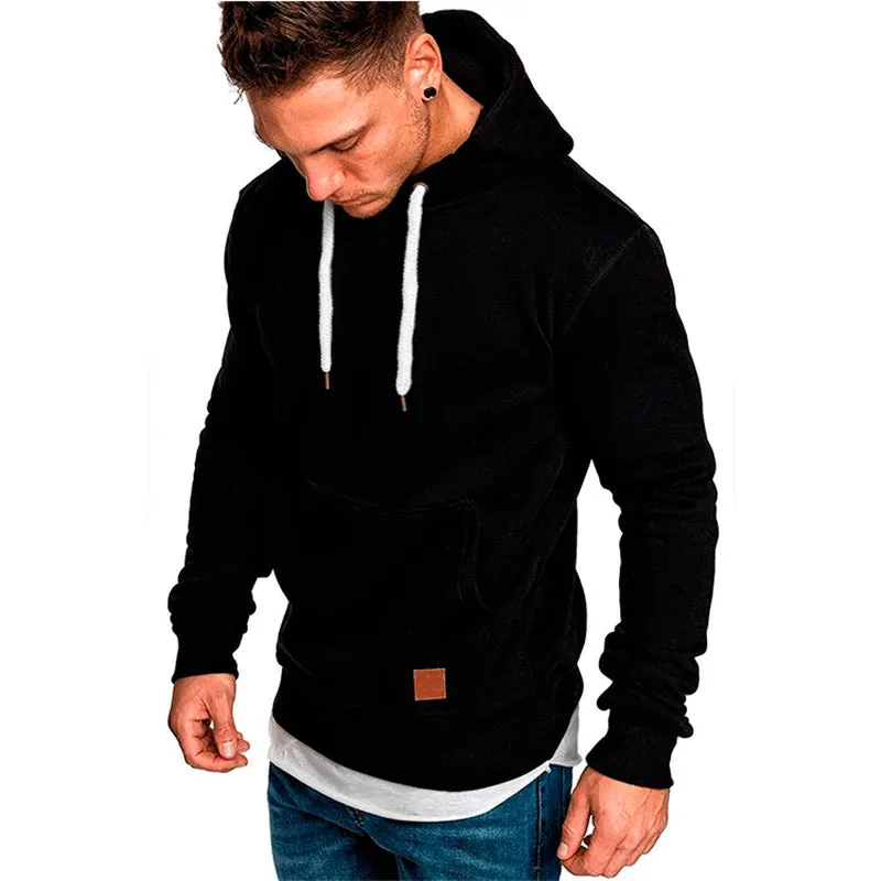 TEEK - Solid Mens Long Sleeve Essential Hoodies