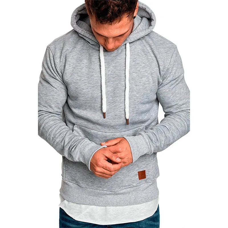 TEEK - Solid Mens Long Sleeve Essential Hoodies