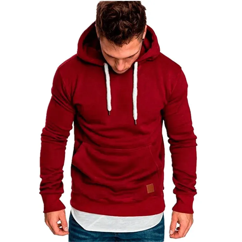 TEEK - Solid Mens Long Sleeve Essential Hoodies