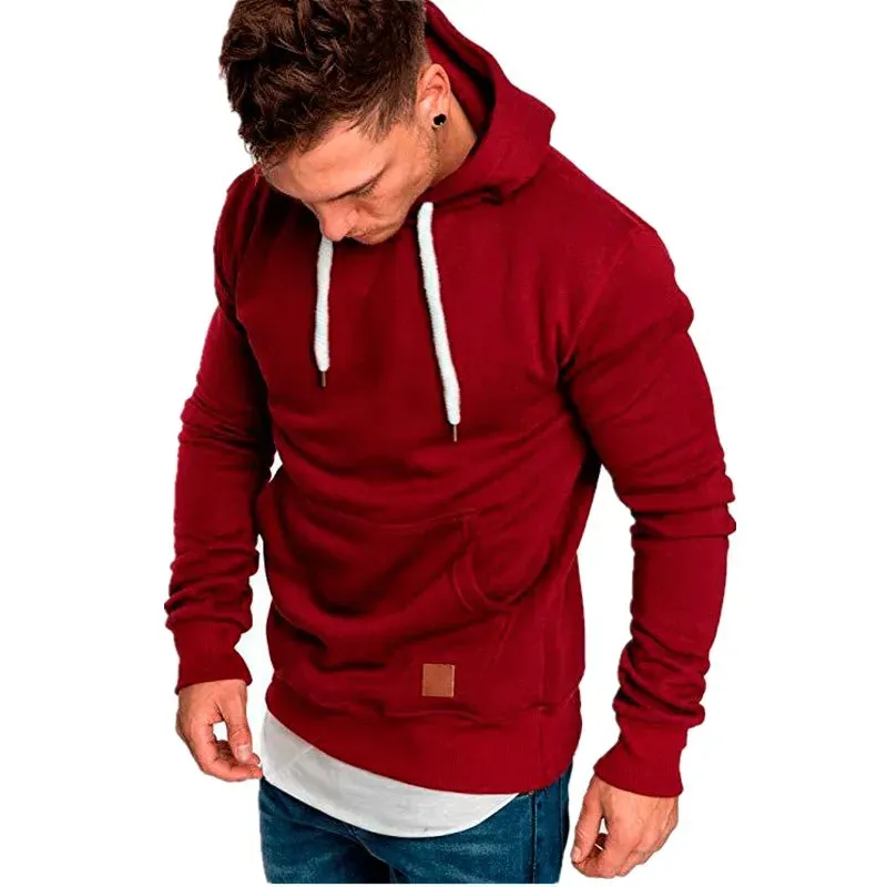 TEEK - Solid Mens Long Sleeve Essential Hoodies