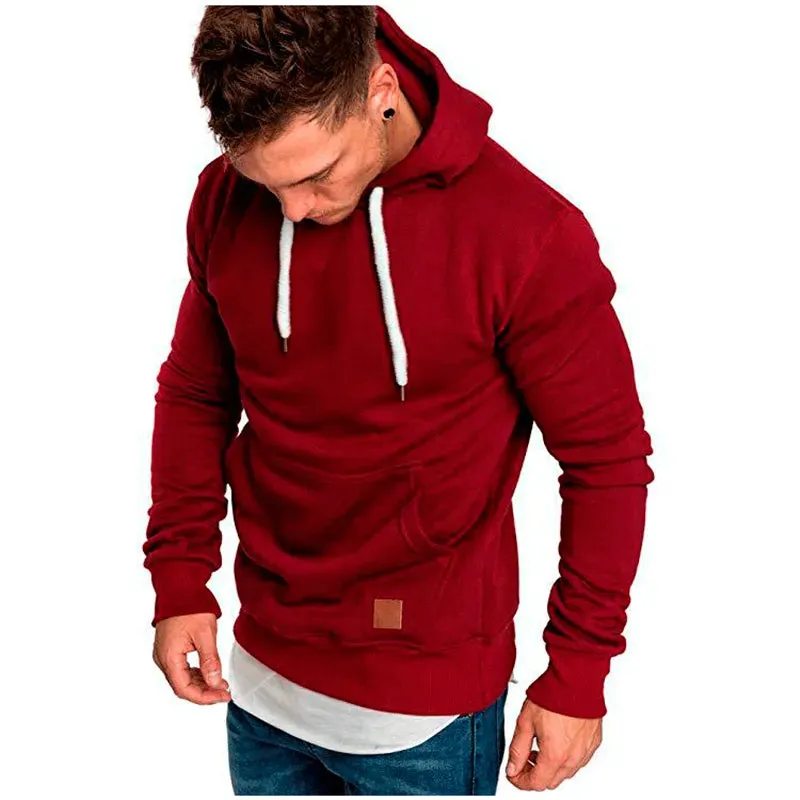 TEEK - Solid Mens Long Sleeve Essential Hoodies