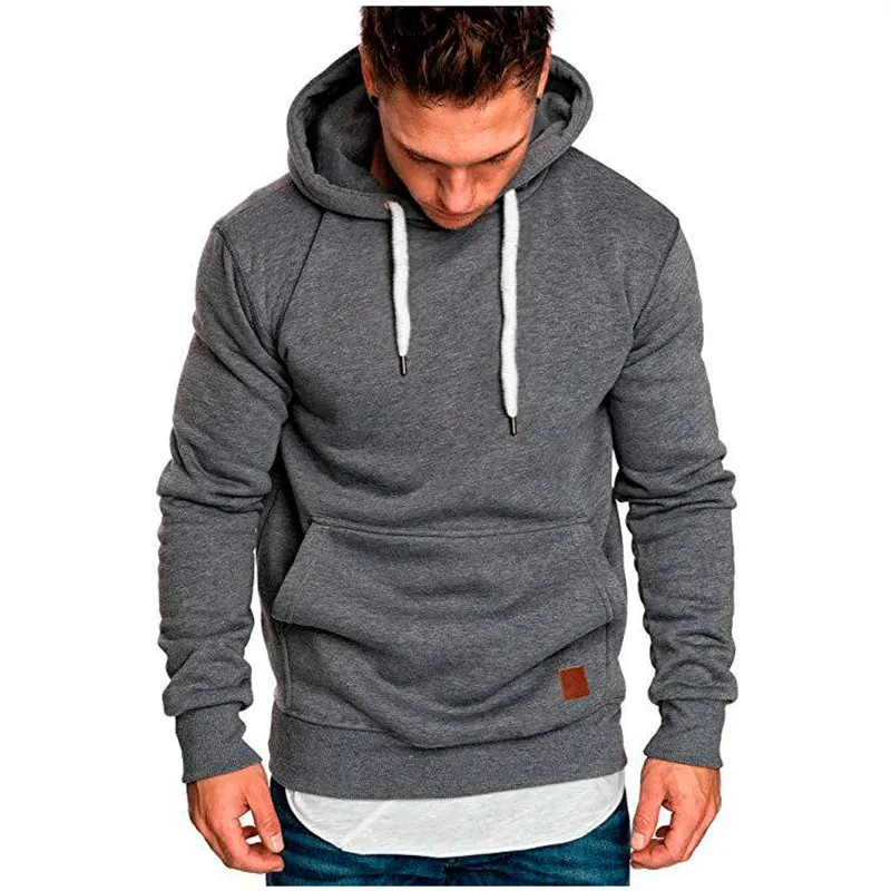 TEEK - Solid Mens Long Sleeve Essential Hoodies