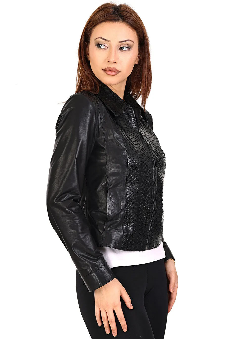 The Proctor  Pyhtn  Black Leather Women Jacket