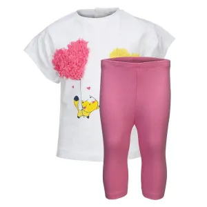 WHITE & PINK BABY GIRLS LEGGINGS SET